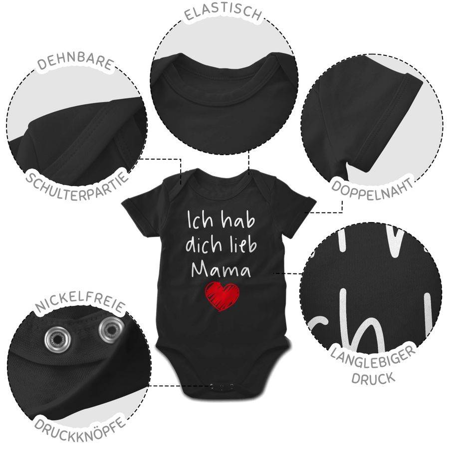 Shirtracer Ich Hab Dich Lieb Mama Herz Weiß: T-Shirt Rucksack Shirtracer