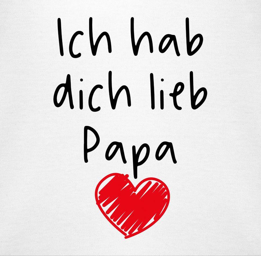 Shirtracer Ich Hab Dich Lieb Papa Herz Schwarz: T-Shirt Turnbeutel Shirtracer