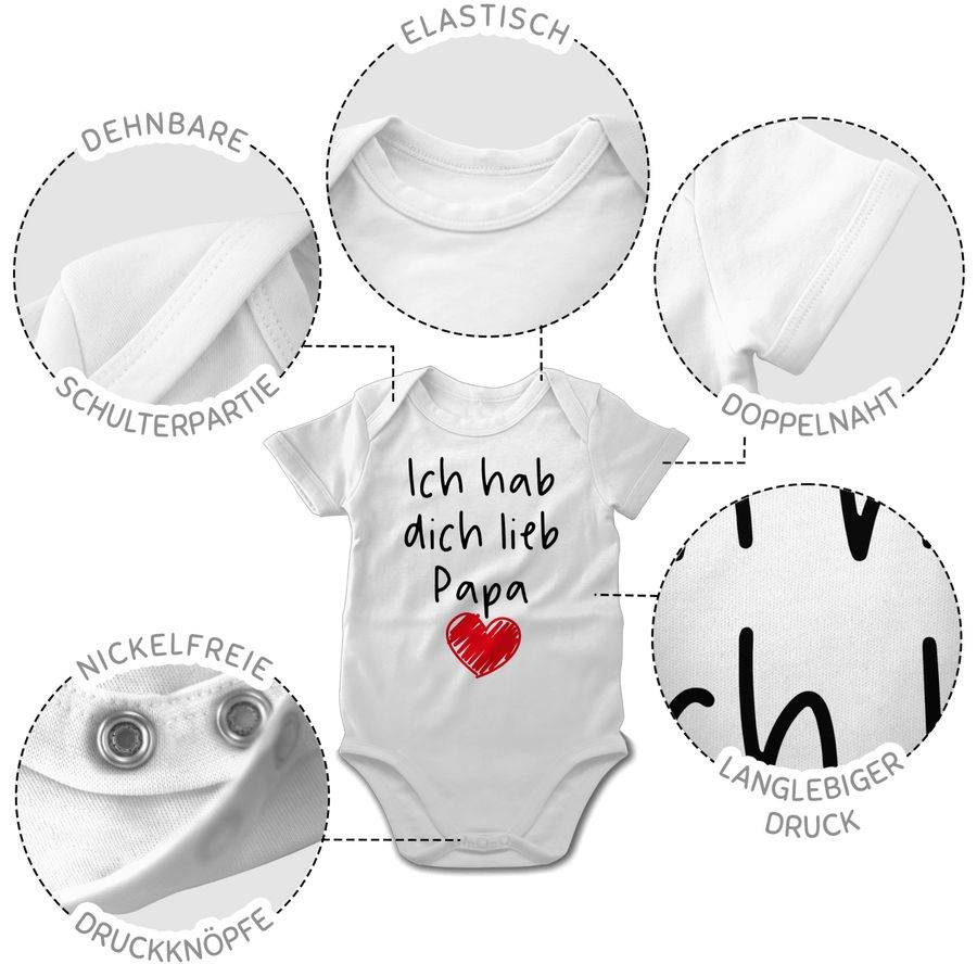 Shirtracer Ich Hab Dich Lieb Papa Herz Schwarz: T-Shirt Turnbeutel Shirtracer