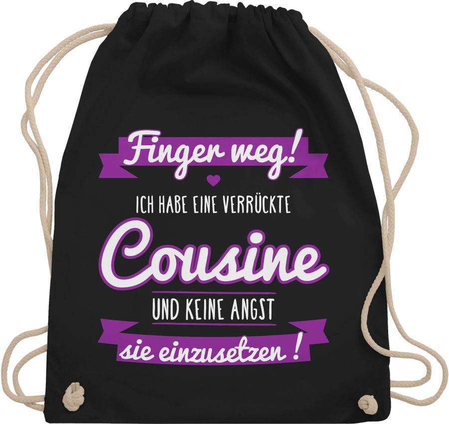 Shirtracer Ich habe eine verrückte Cousine lila: T-Shirt Rucksack Shirtracer
