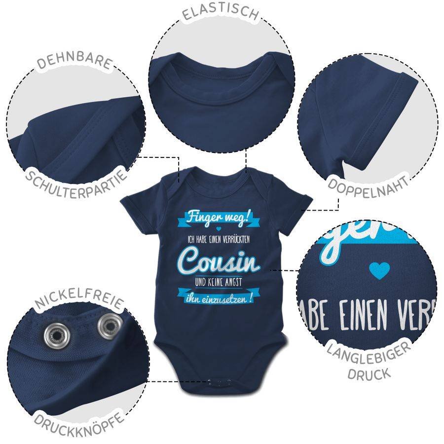 Shirtracer Ich Habe Einen Verrückten Cousin Blau: Tshirt Rucksack Shirtracer