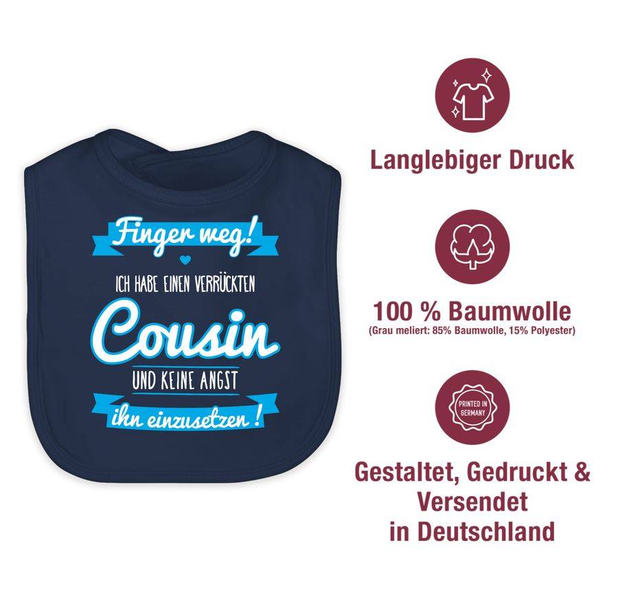 Shirtracer Ich Habe Einen Verrückten Cousin Blau: Tshirt Rucksack Shirtracer