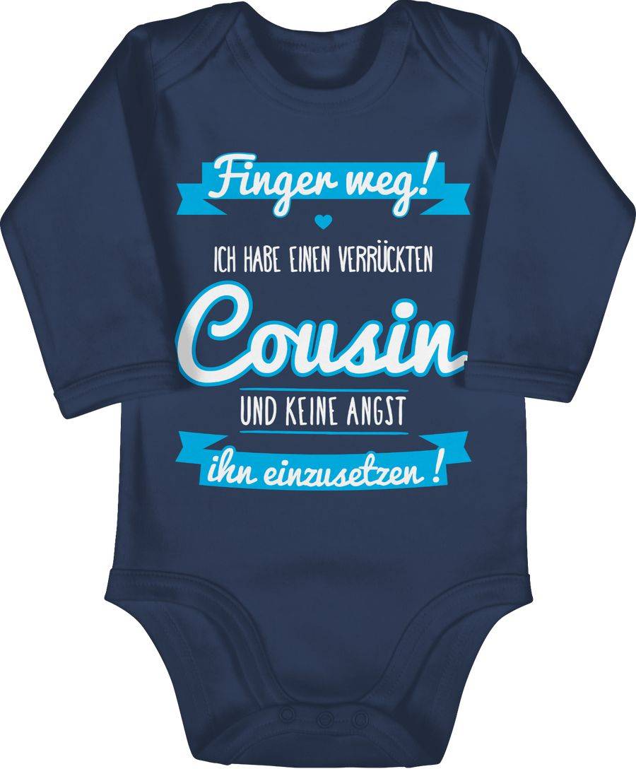 Shirtracer Ich habe einen verrückten Cousin blau: Tshirt Rucksack Shirtracer