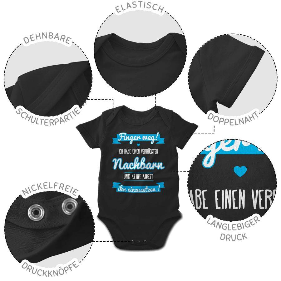 Shirtracer Ich Habe Einen Verrückten Nachbarn Blau: Tshirt Gym Bag Shirtracer