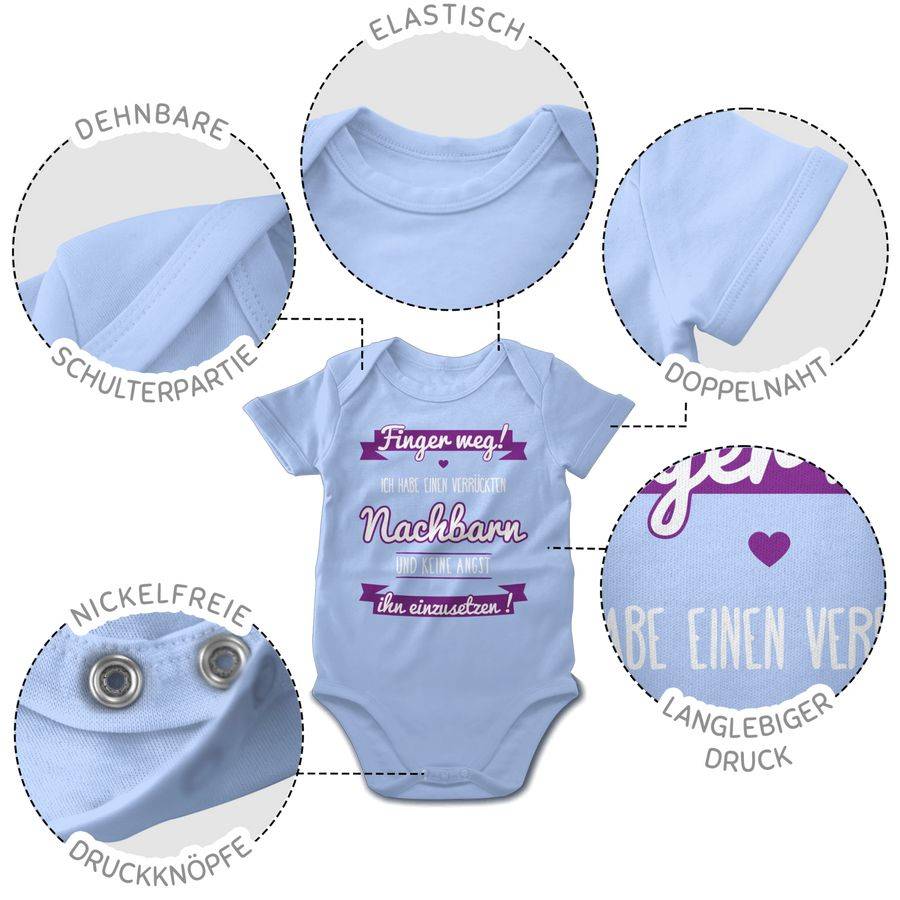 Shirtracer Ich Habe Einen Verrückten Nachbarn Lila: Tshirt Gym Bag Shirtracer