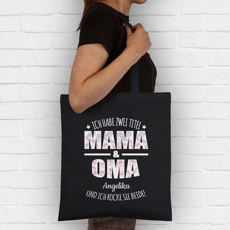 Shirtracer Ich Habe Zwei Titel Oma & Mama Name: Tshirt Gym Bag Shirtracer