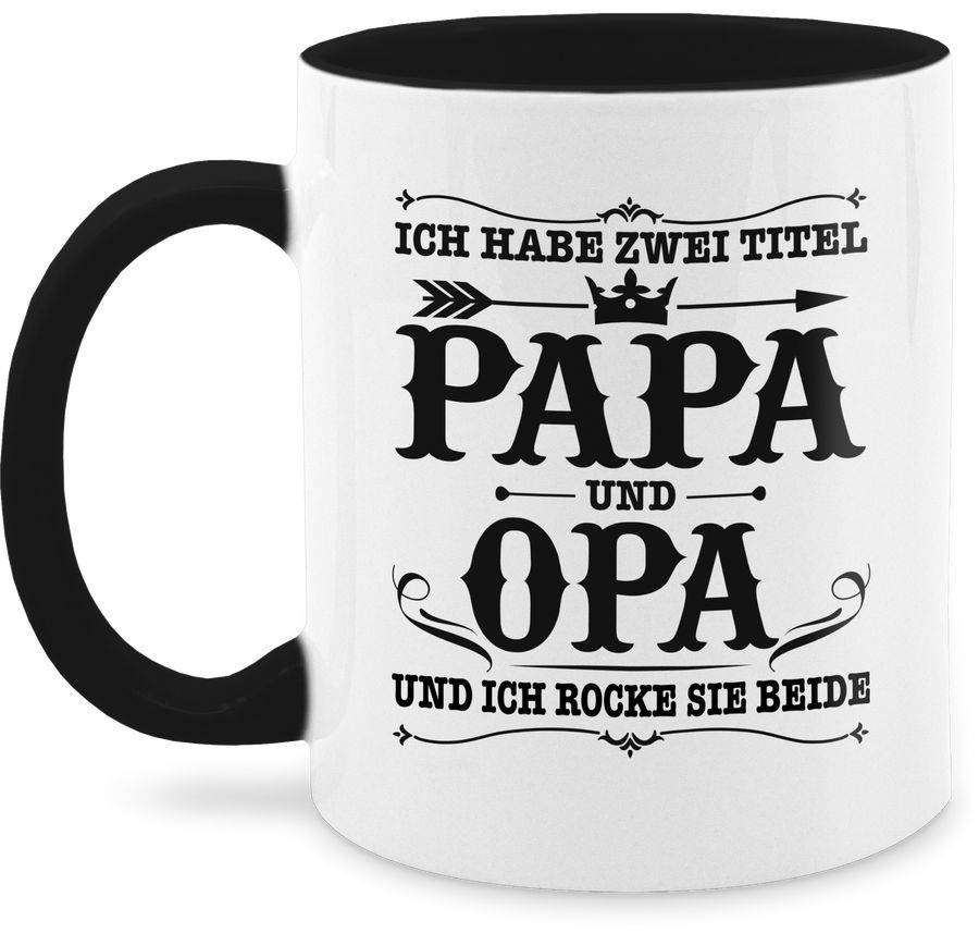 Shirtracer Ich habe zwei Titel Papa und Opa / Vintage - schwarz Shirts & Mehr Shirtracer