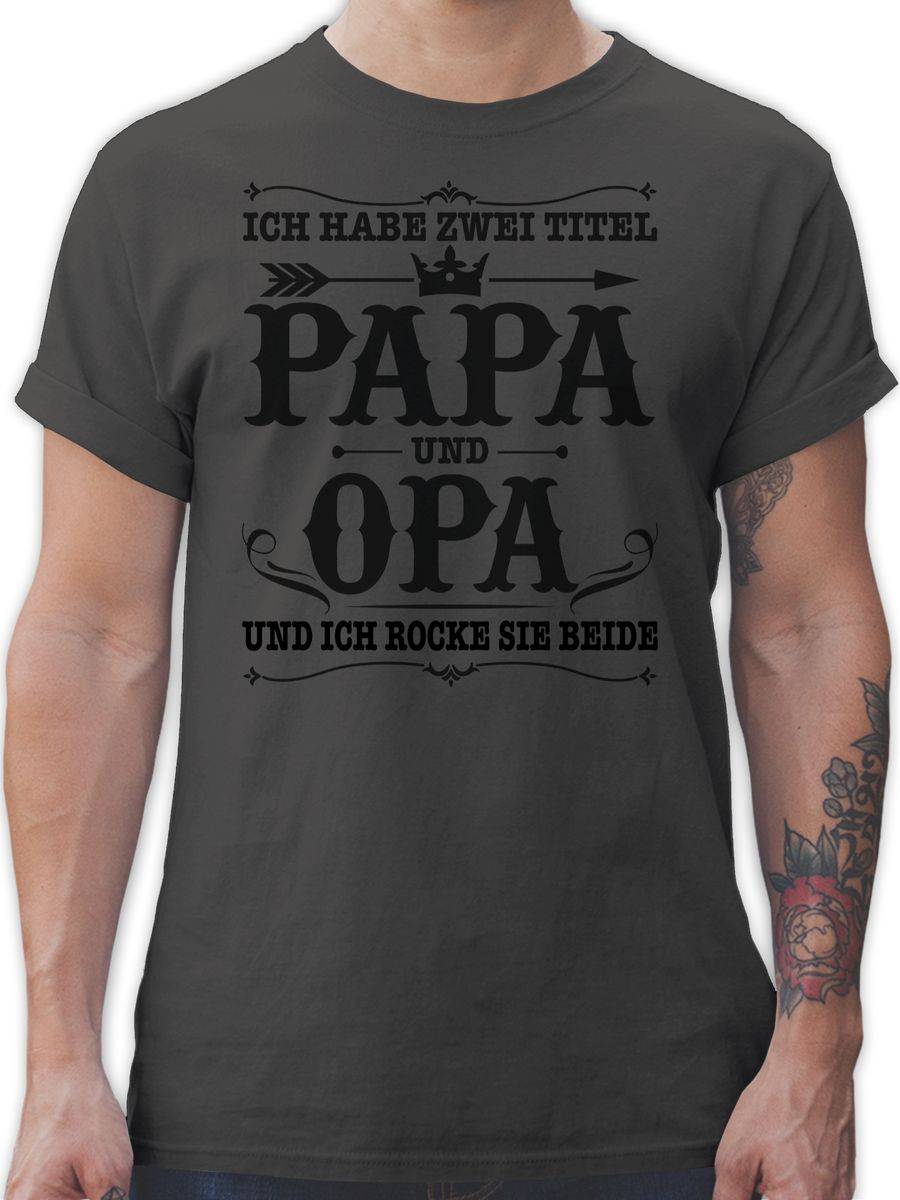 Shirtracer Ich habe zwei Titel Papa und Opa / Vintage - schwarz Shirts & Mehr Shirtracer