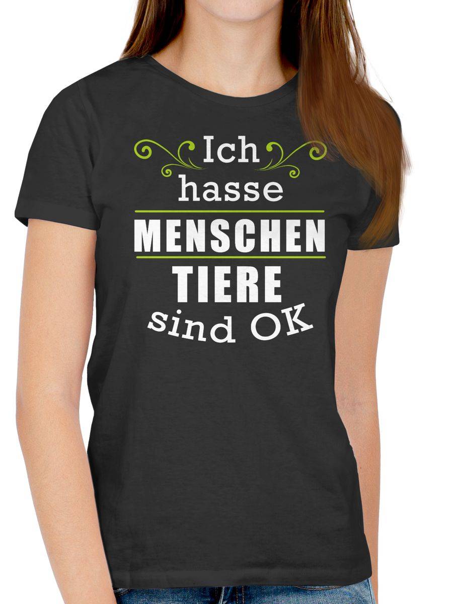 Shirtracer Ich Hasse Menschen Tiere Sind Ok Shirts & Mehr Shirtracer