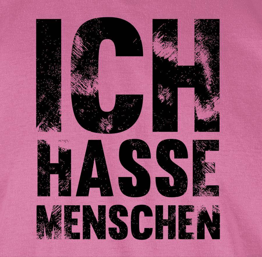 Shirtracer Ich Hasse Menschen Vintage Effekt - Schwarz Shirts & Mehr Shirtracer