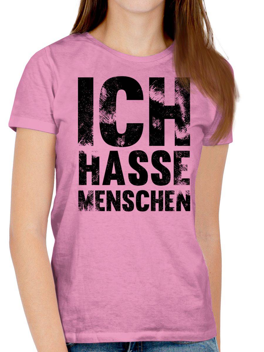 Shirtracer Ich Hasse Menschen Vintage Effekt - Schwarz Shirts & Mehr Shirtracer