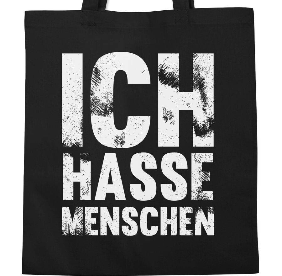 Shirtracer Ich Hasse Menschen Vintage Effekt - Weiß: T-Shirt Gym Bag Shirtracer