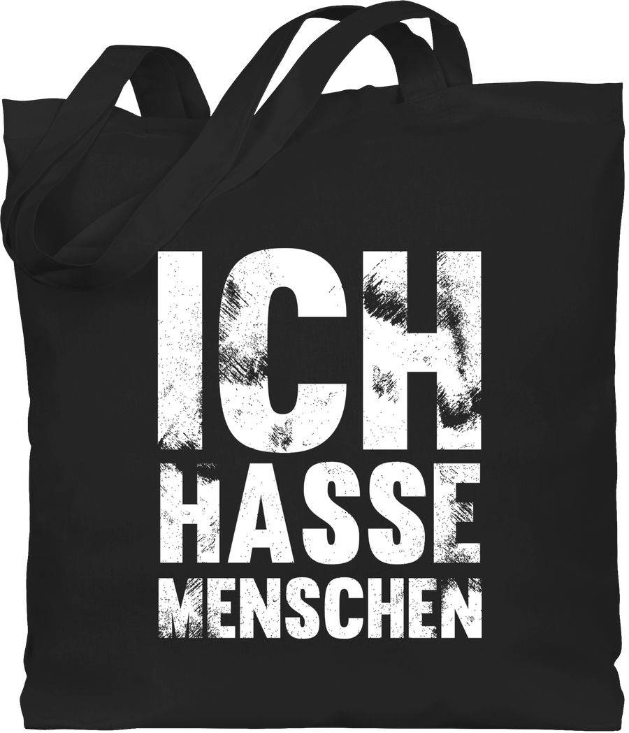 Shirtracer Ich hasse Menschen Vintage Effekt - Weiß: T-Shirt Gym Bag Shirtracer