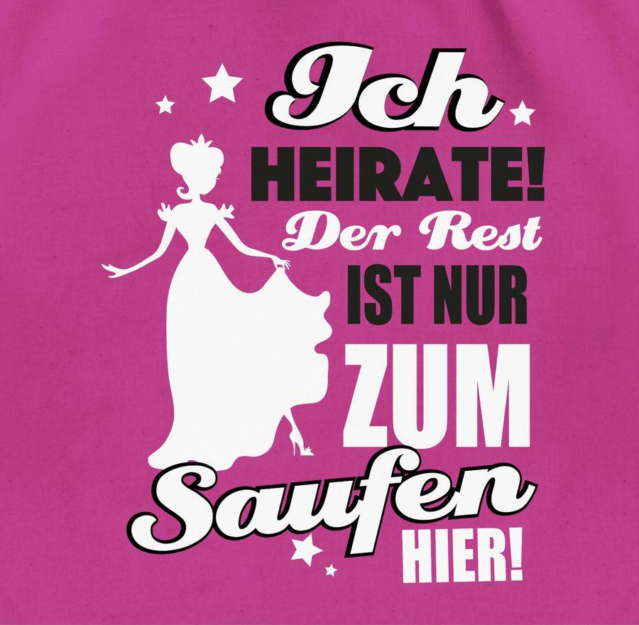 Shirtracer Ich Heirate! Der Rest Ist Nur Zum Saufen Hier! Braut Silhouette: Tshirt Rucksack Shirtracer