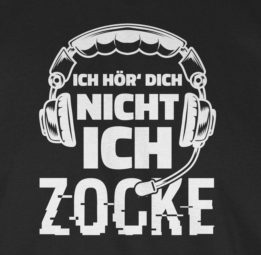 Shirtracer Ich Hör Dich Nicht Ich Zocke Headset Glitch Weiß: Tshirt Gym Bag Shirtracer