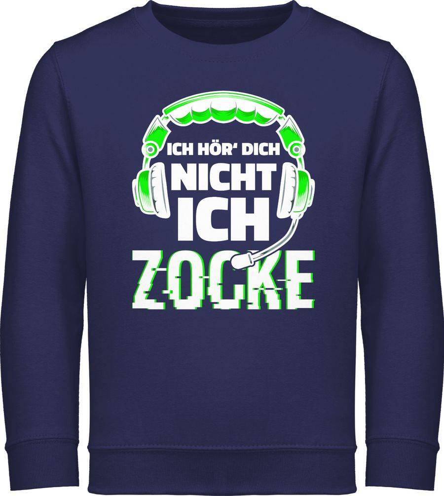 Shirtracer Ich hör dich nicht ich zocke Headset Glitch Weiß Grün: Tshirt Rucksack Shirtracer