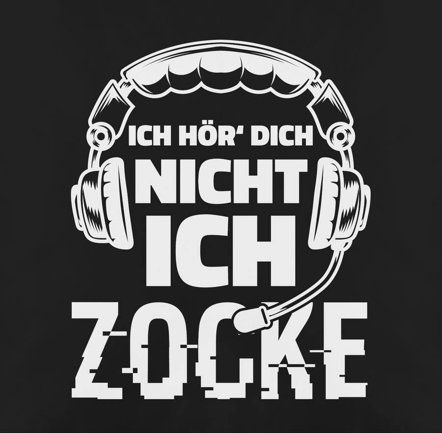 Shirtracer Ich Hör Dich Nicht Ich Zocke Headset Glitch Weiß: Tshirt Gym Bag Shirtracer