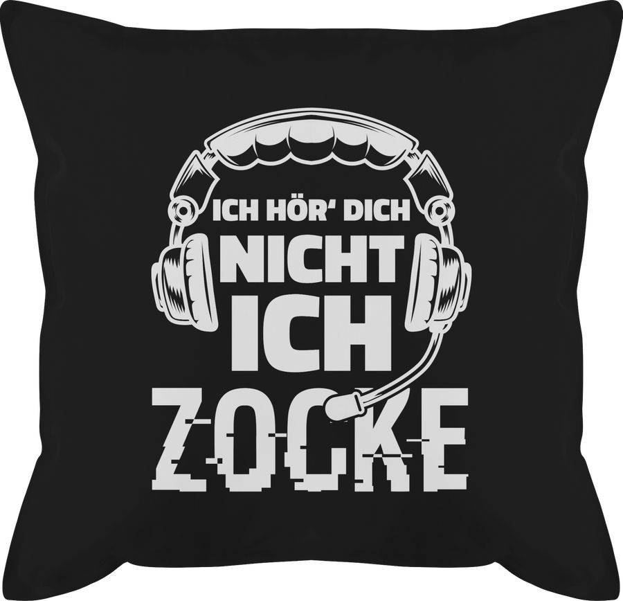 Shirtracer Ich hör dich nicht ich zocke Headset Glitch Weiß: Tshirt Gym Bag Shirtracer