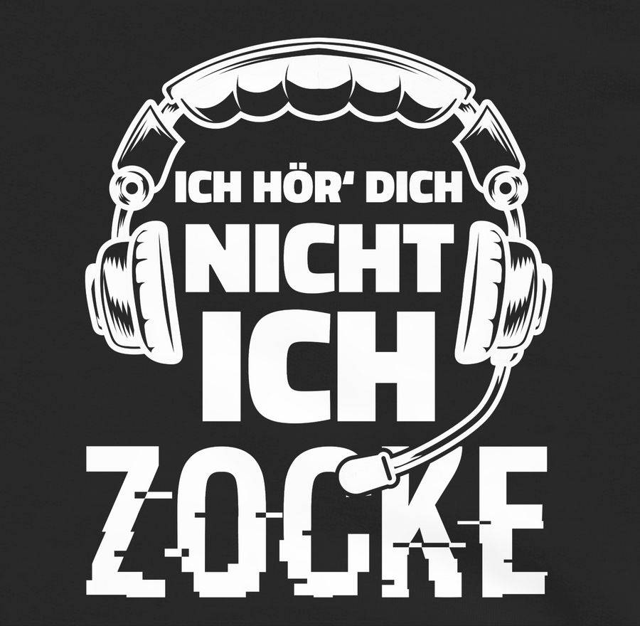Shirtracer Ich Hör Dich Nicht Ich Zocke Headset Glitch Weiß: Tshirt Gym Bag Shirtracer