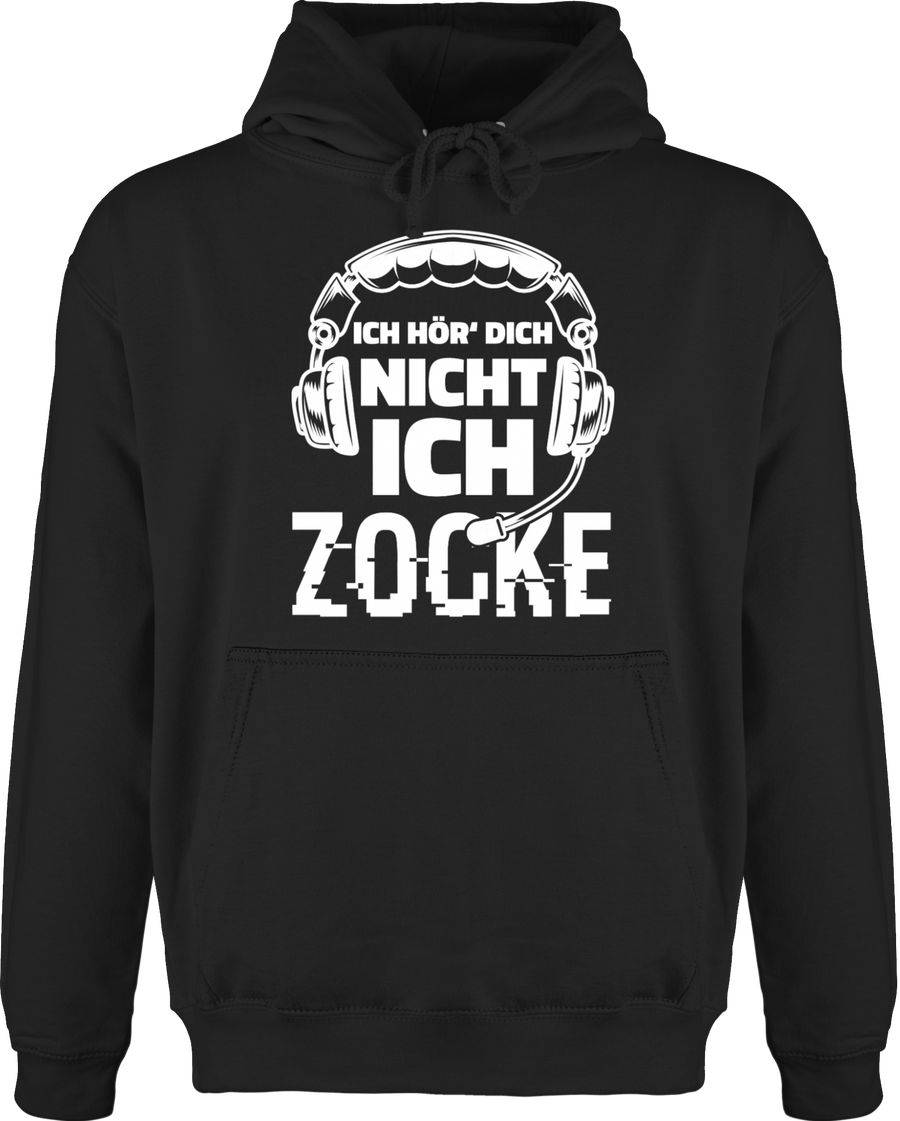 Shirtracer Ich hör dich nicht ich zocke Headset Glitch Weiß: Tshirt Gym Bag Shirtracer