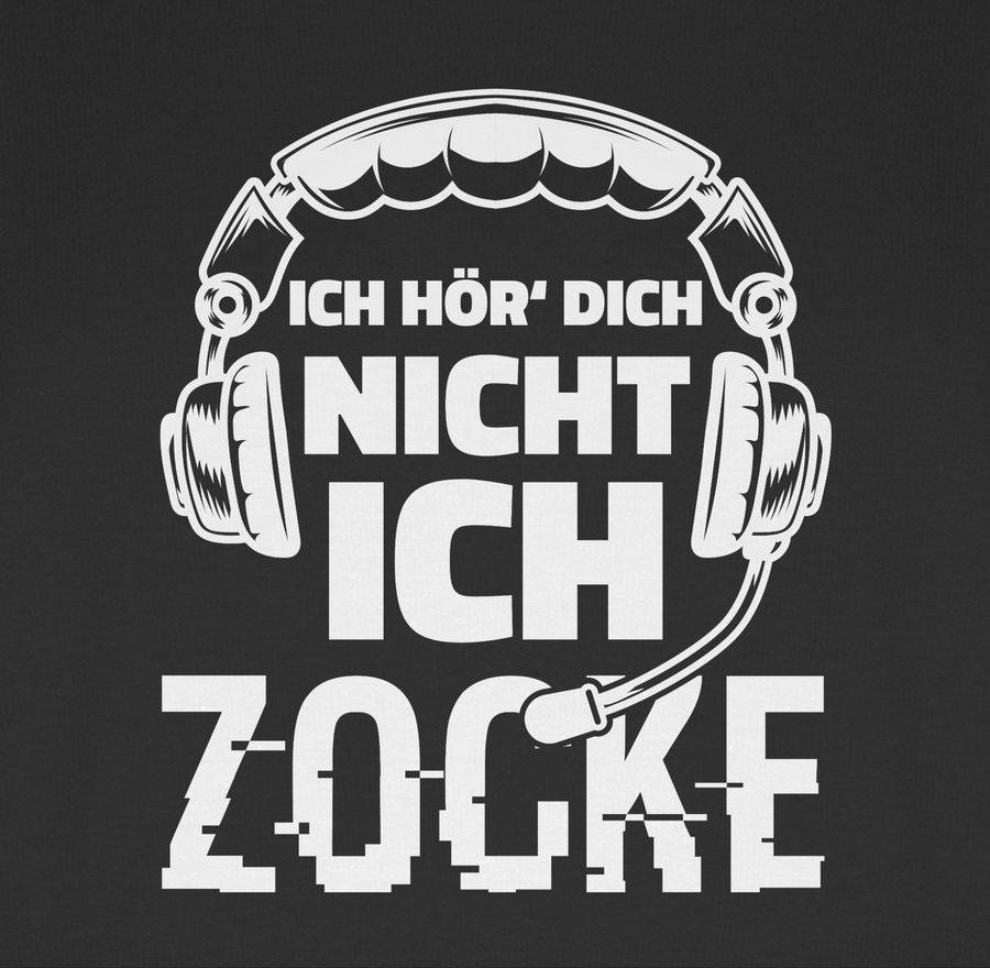 Shirtracer Ich Hör Dich Nicht Ich Zocke Headset Glitch Weiß: Tshirt Gym Bag Shirtracer