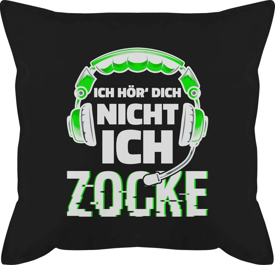 Shirtracer Ich hör dich nicht ich zocke Headset Glitch Weiß Grün: Tshirt Rucksack Shirtracer