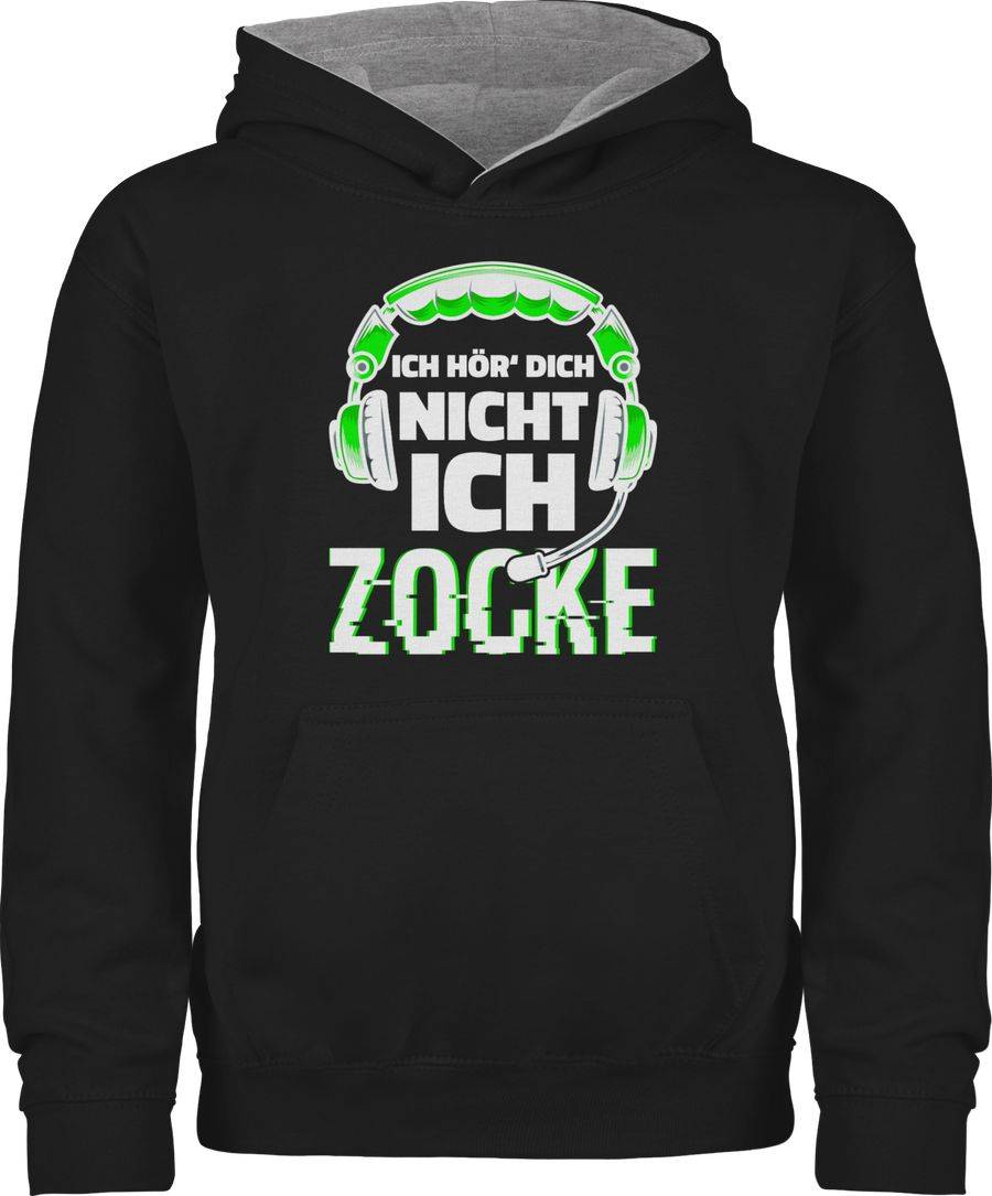 Shirtracer Ich hör dich nicht ich zocke Headset Glitch Weiß Grün: Tshirt Rucksack Shirtracer