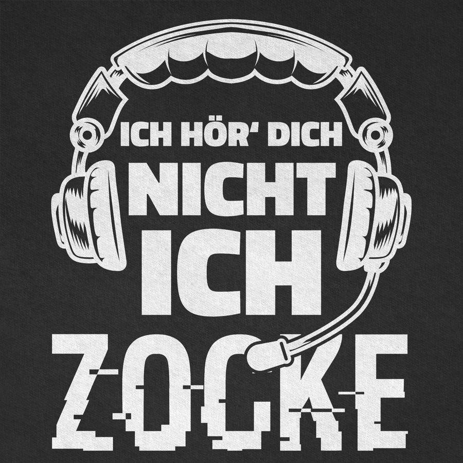 Shirtracer Ich Hör Dich Nicht Ich Zocke Headset Glitch Weiß: Tshirt Gym Bag Shirtracer