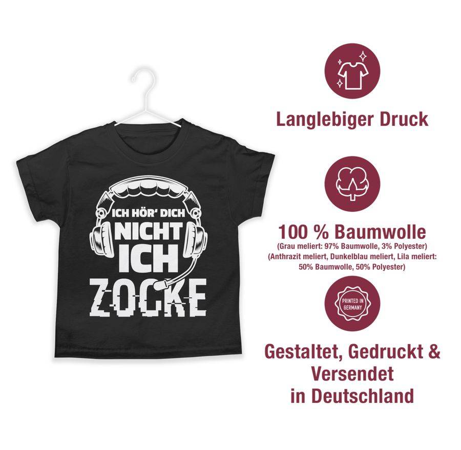 Shirtracer Ich Hör Dich Nicht Ich Zocke Headset Glitch Weiß: Tshirt Gym Bag Shirtracer
