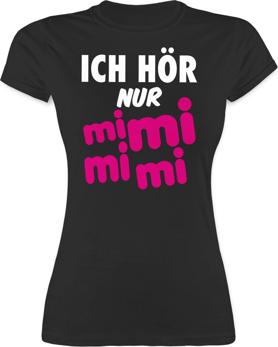 Shirtracer Ich hör nur mi mi mi - weiß/pink: Tshirt Rucksack Shirtracer