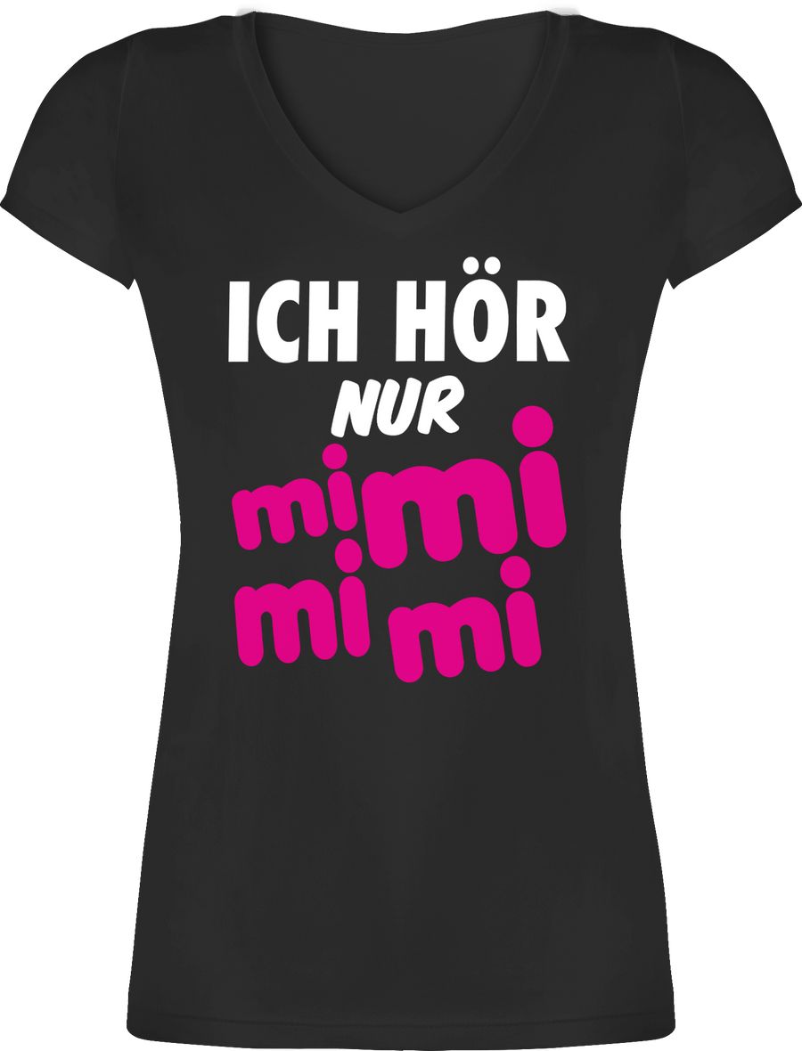 Shirtracer Ich hör nur mi mi mi - weiß/pink: Tshirt Rucksack Shirtracer