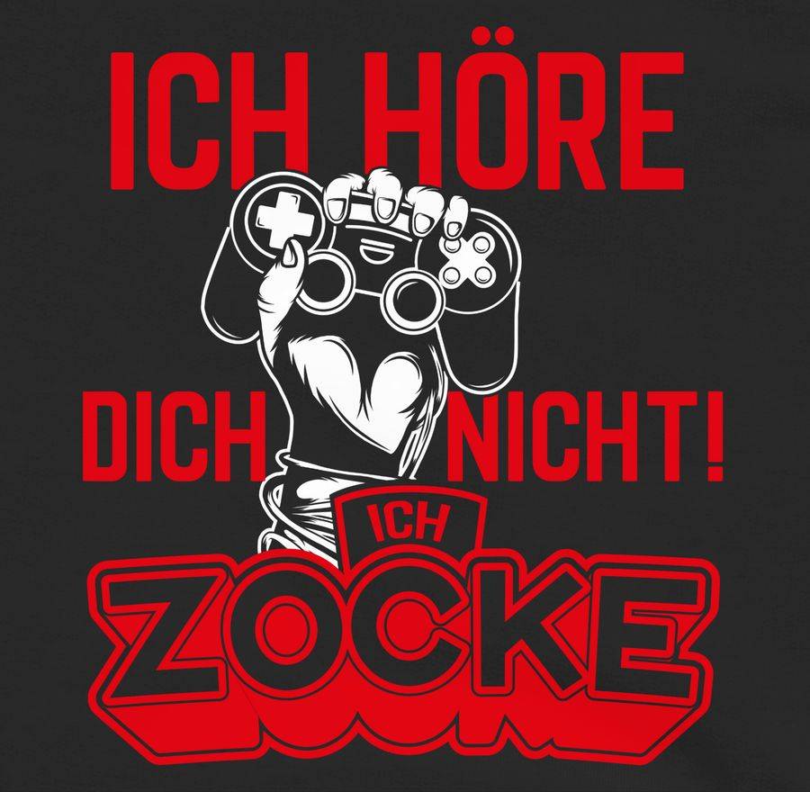 Shirtracer Ich Höre Dich Nicht Ich Zocke Controller Hand Weiß Rot: T-Shirt Gym Bag Shirtracer