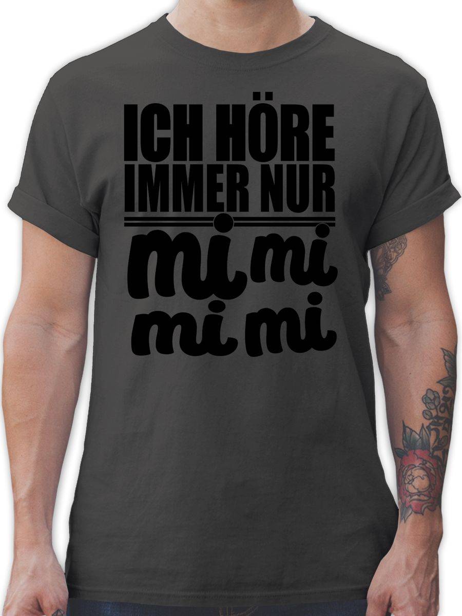 Shirtracer Ich höre immer nur mi mi mi - schwarz: Tshirt Turnbeutel Shirtracer
