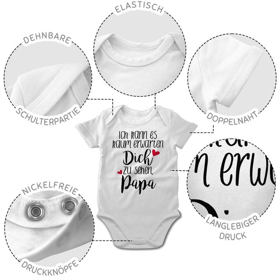 Shirtracer Ich Kann Es Kaum Erwarten Dich Zu Sehen, Papa - Schwarz: T-Shirt Rucksack Shirtracer