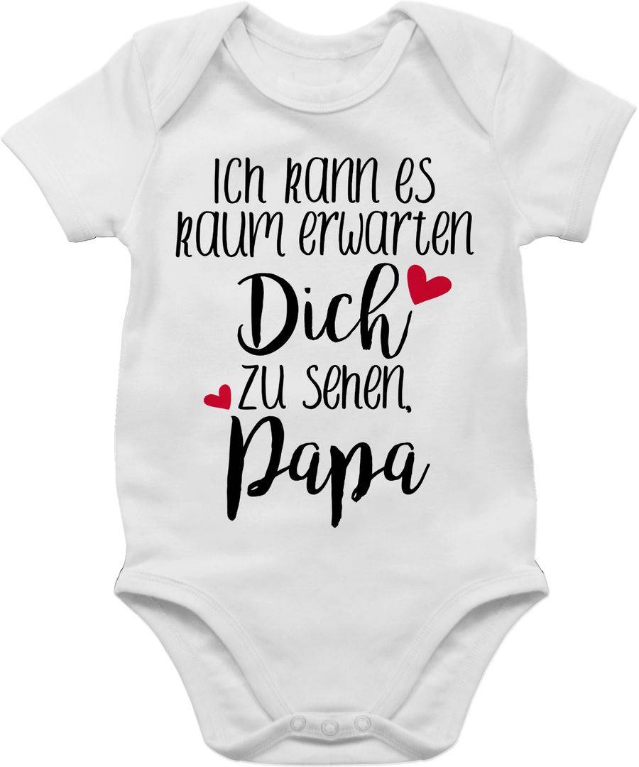 Shirtracer Ich kann es kaum erwarten dich zu sehen, Papa - schwarz: T-Shirt Rucksack Shirtracer