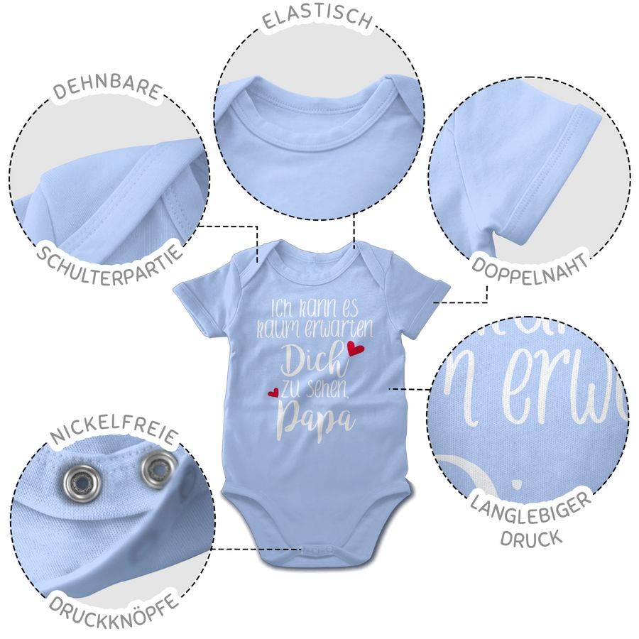 Shirtracer Ich Kann Es Kaum Erwarten Dich Zu Sehen, Papa - Weiß: T-Shirt Gym Bag Shirtracer