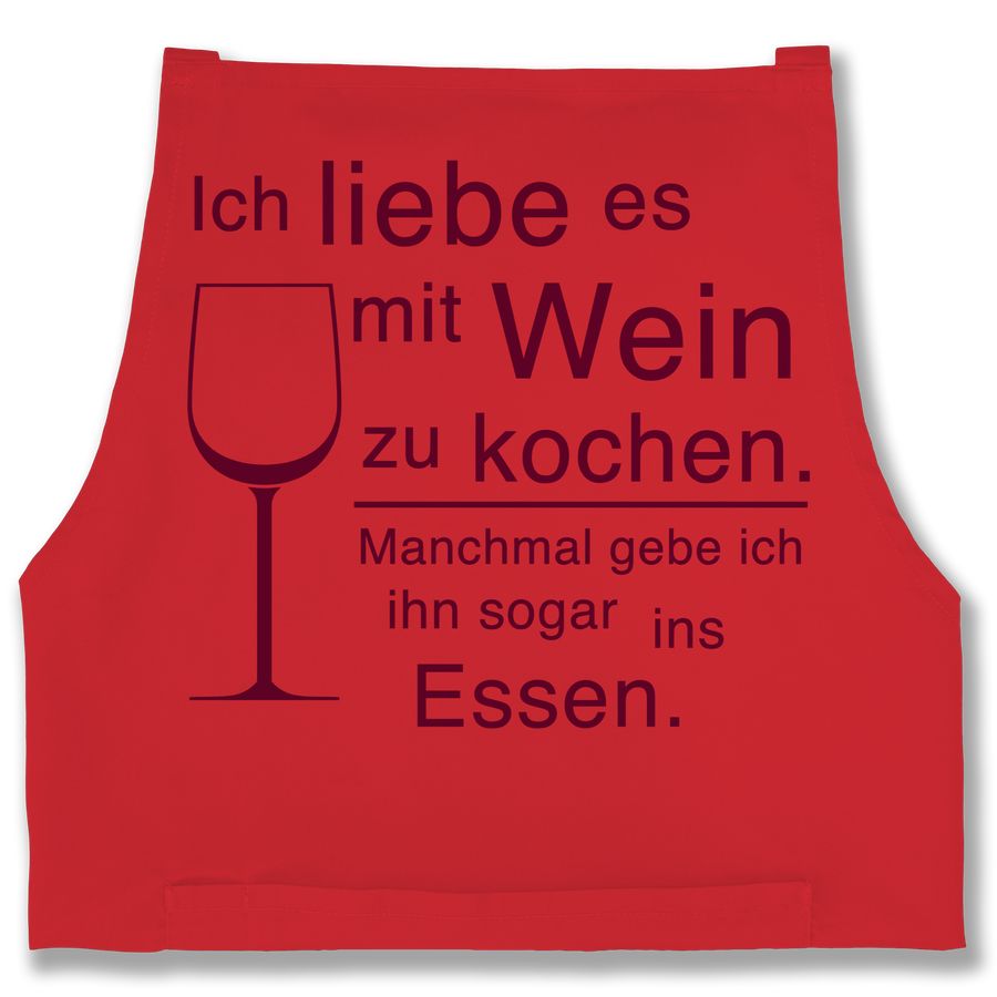 Shirtracer Ich liebe es mit Wein zu kochen: Tshirt Turnbeutel Shirtracer