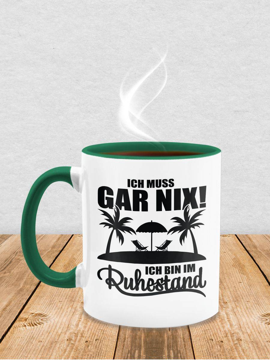 Shirtracer Ich Muss Gar Nix! Ich Bin Im Ruhestand - Mit Palmen - Schwarz: T-Shirt Rucksack Shirtracer