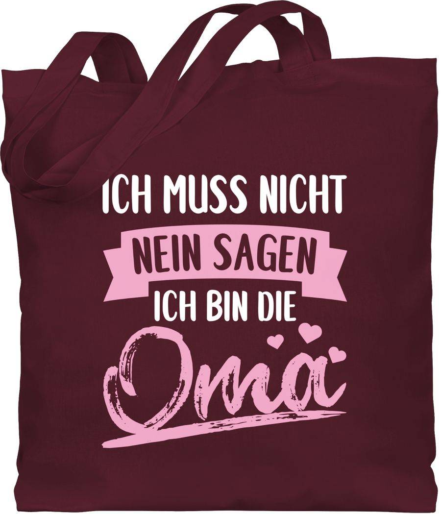 Shirtracer Ich muss nicht nein sagen ich bin die Oma - Rosa/weiß: T-Shirt Gym Bag Shirtracer