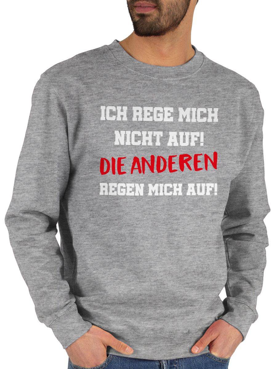 Shirtracer Ich rege mich nicht auf die anderen regen mich auf weiß: Tshirt Turnbeutel Shirtracer