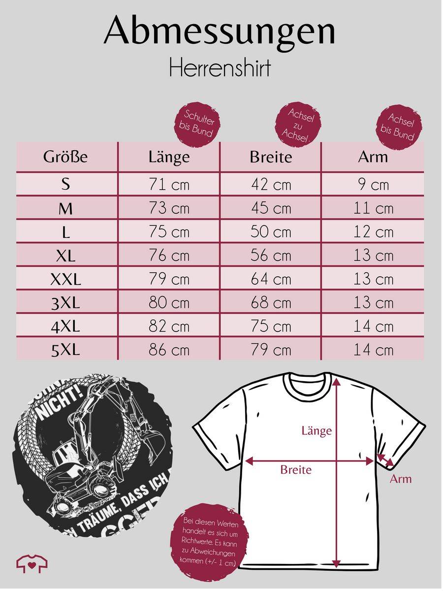 Shirtracer Ich Schnarche Nicht Ich Bin Ein Bagger Schaufelbagger Shirts & Mehr Shirtracer