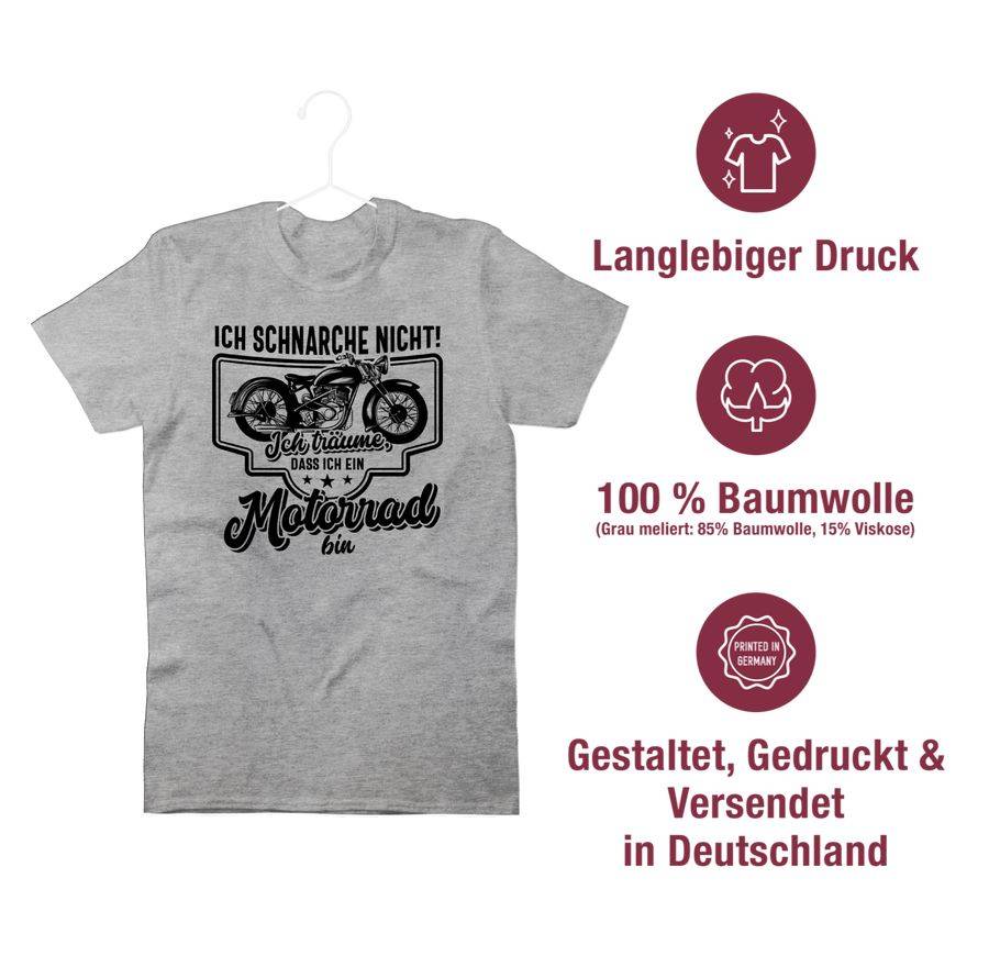 Shirtracer Ich Schnarche Nicht Ich Träume Dass Ich Ein Motorrad Bin Schwarz Shirts & Mehr Shirtracer