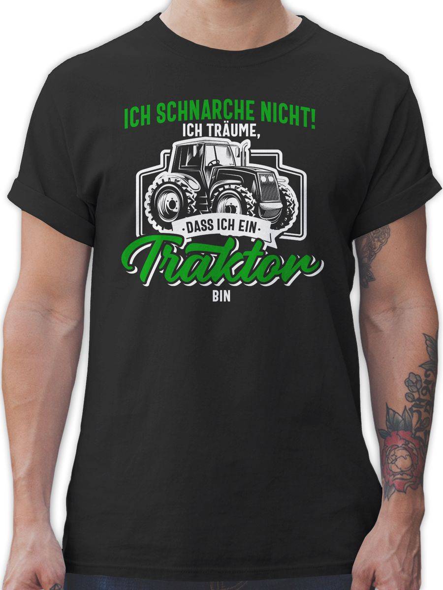 Shirtracer Ich schnarche nicht ich träume dass ich ein Traktor bin weiß bunt: Tshirt Turnbe Shirtracer