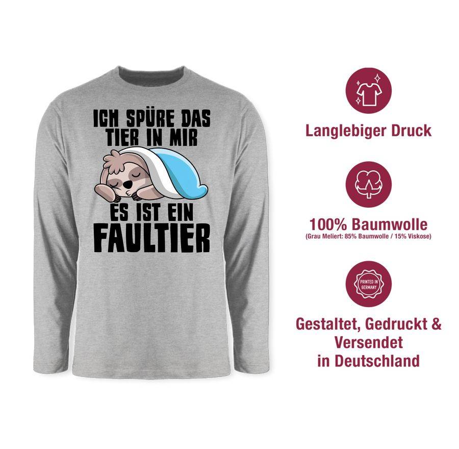 Shirtracer Ich Spüre Das Tier In Mir, Es Ist Ein Faultier: T-Shirt Rucksack Shirtracer