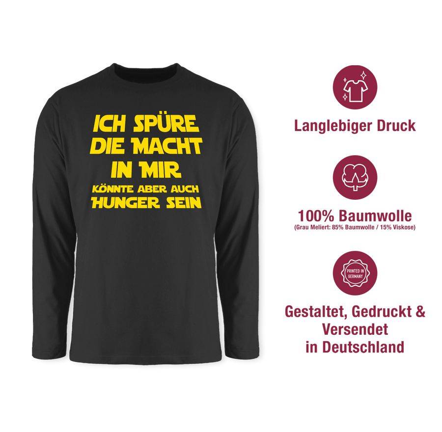 Shirtracer Ich Spüre Die Macht In Mir Könnte Aber Auch Hunger Sein: Tshirt Gym Bag Shirtracer