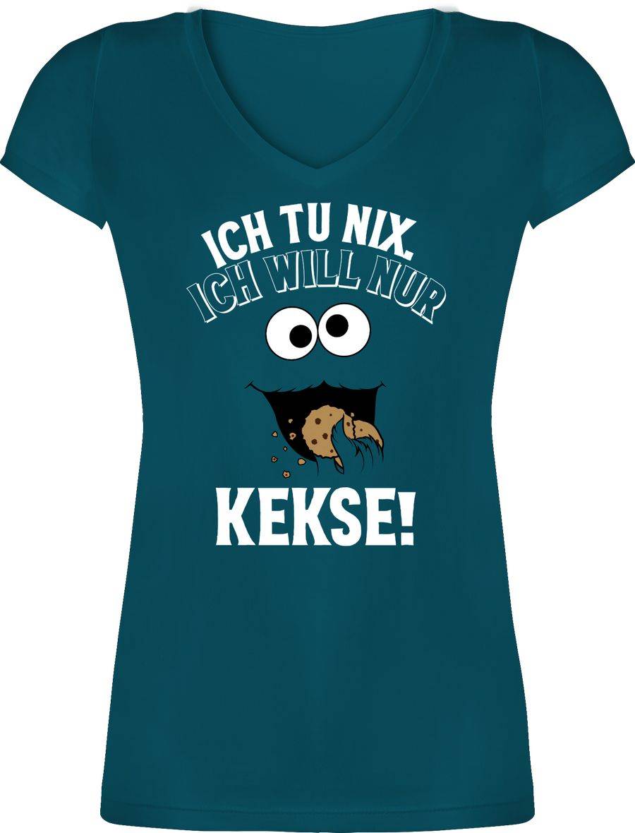Shirtracer Ich tu nix. Ich will nur Kekse! - weiß/schwarz Shirts & Mehr Shirtracer