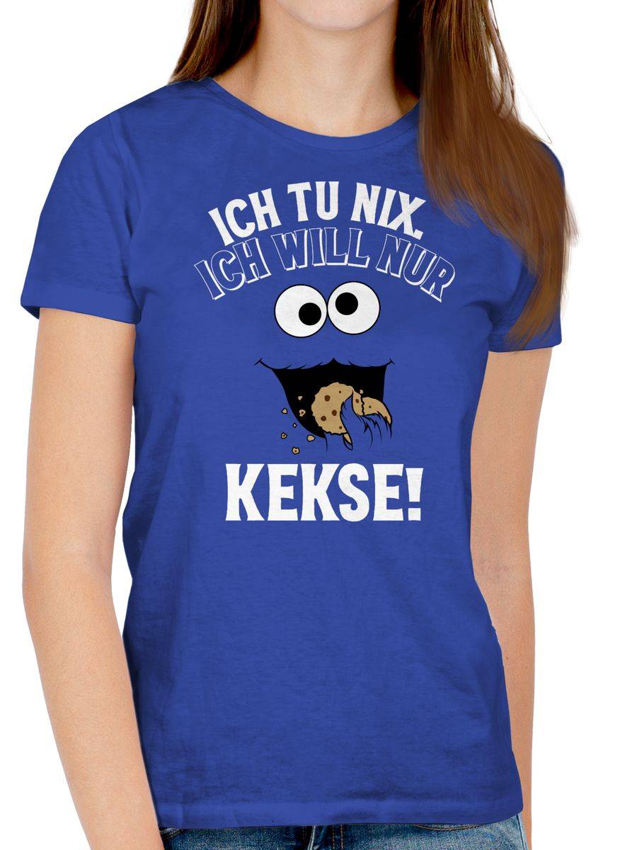 Shirtracer Ich Tu Nix. Ich Will Nur Kekse! - Weiß/schwarz Shirts & Mehr Shirtracer