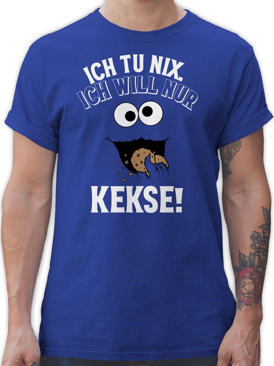 Shirtracer Ich tu nix. Ich will nur Kekse! - weiß/schwarz Shirts & Mehr Shirtracer