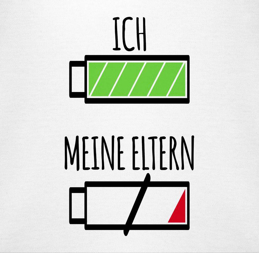 Shirtracer Ich Und Meine Eltern Batterie: Tshirt Turnbeutel Shirtracer