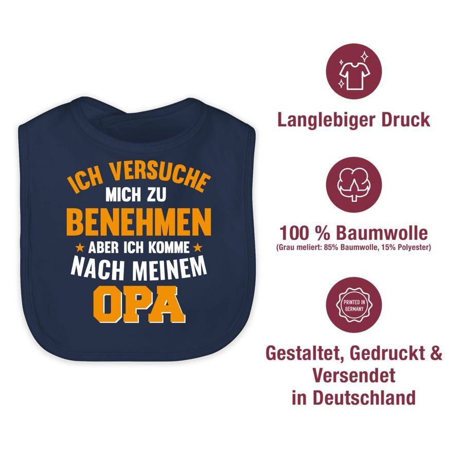 Shirtracer Ich Versuche Mich Zu Benehmen Aber Ich Komme Nach Meinem Opa Orange: T-Shirt Gym Shirtracer